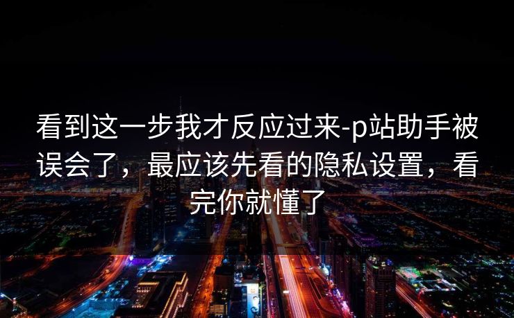 看到这一步我才反应过来-p站助手被误会了，最应该先看的隐私设置，看完你就懂了