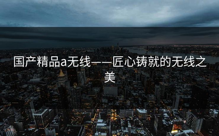 国产精品a无线——匠心铸就的无线之美